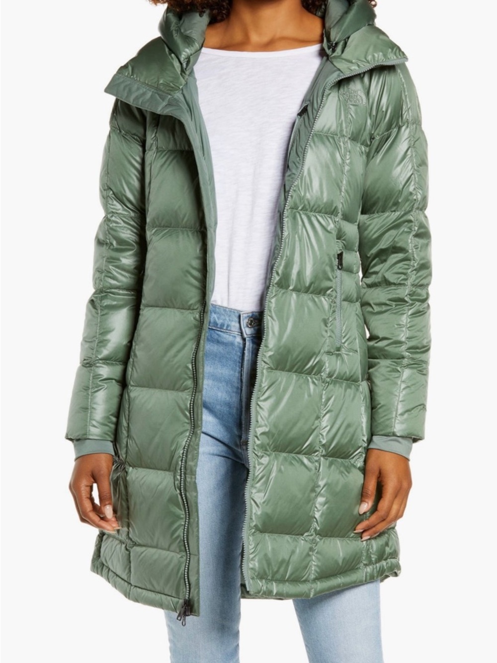 The North Face Women's Acropolis Water Repellent Down Parka Laurel Wreath Green